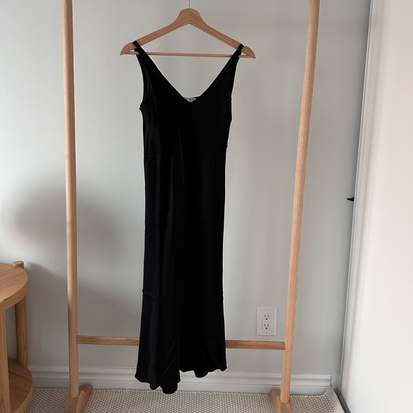 Black Babaton Silk Midi Dress - Picture 2 of 5